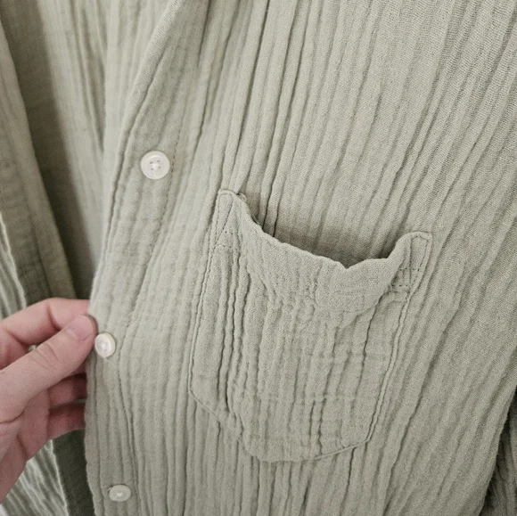 J. Crew Garcon Classic Double Gauze Green Long Sleeve - Picture 4 of 6